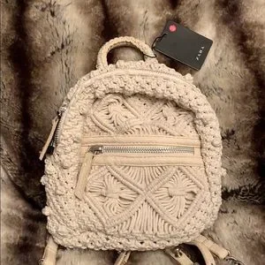 Zara | Bags | Zara Macram Mini Backpack In Cream | Poshmark display picture 1